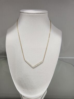 Delicate Gold V-Shape Crystal Necklace for Women